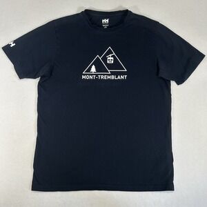 Helly Hansen Shirt Mens Large Blue Short Sleeve Mont-Tremblant Graphic Outdoor
